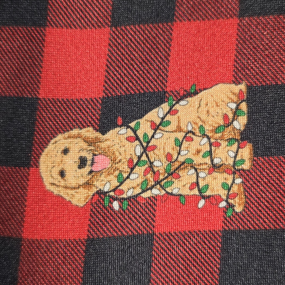 Simply Southern Lounge PJ Pants Dogs Tangled Christmas Lights Plaid Women XL - Picture 15 of 16